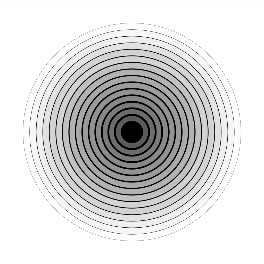 circle with lines radiating from centre