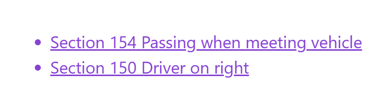 WHEN A VEHICLE CROSSES CENTRE LINE