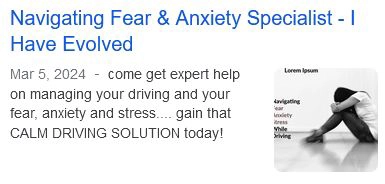 fear and stress management while driving