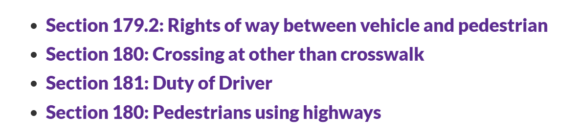 CRASH 24 of 33: When a pedestrian crosses a road location outside of a crosswalk ​