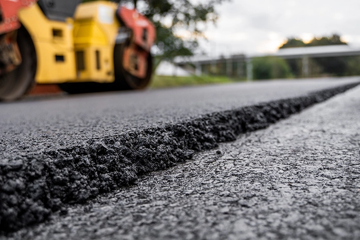 close up asphault paving