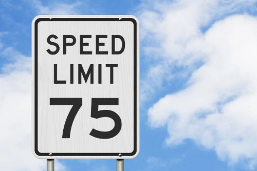 75 km/h speeed limite sign