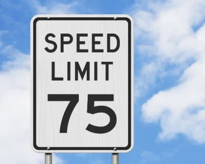 75 km/h speeed limite sign